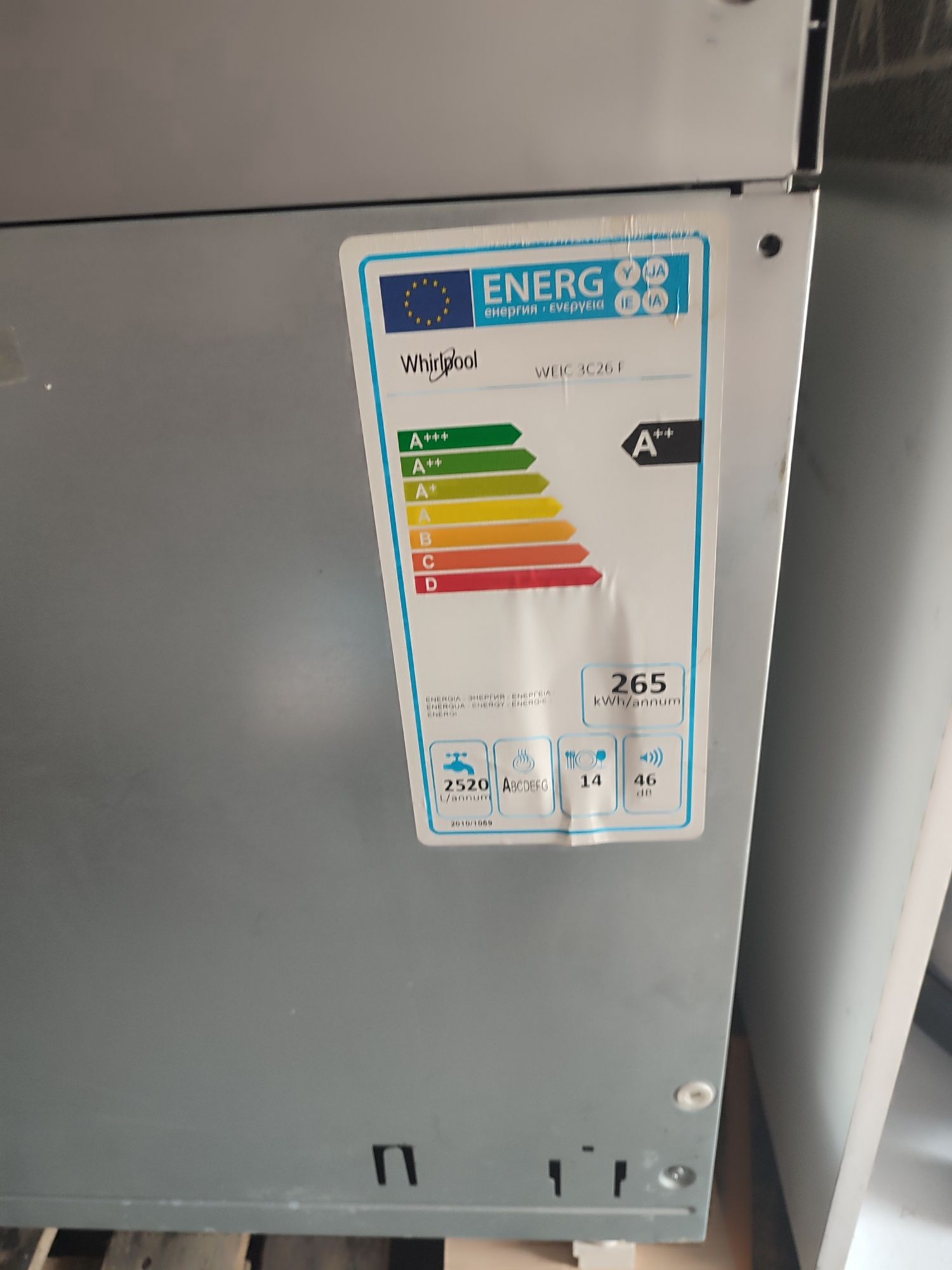 Zmywarka Whirlpool weic3c26fc do zabudowy