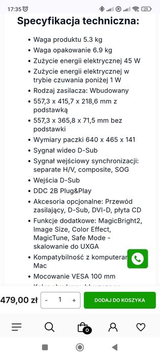Sprzedam monitor Samsung SyncMaster 2333 full HD