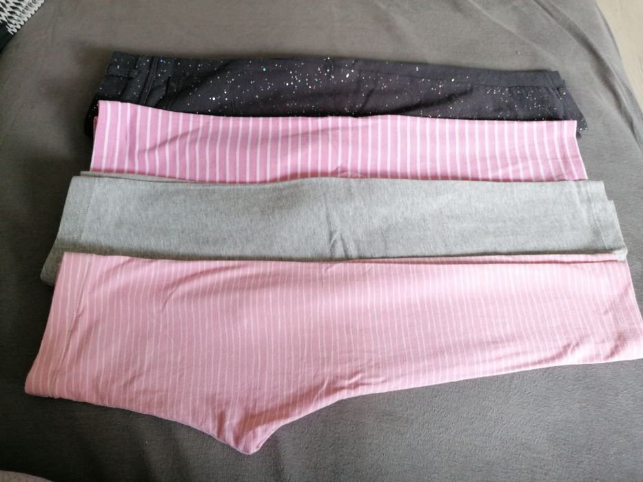 Zestaw spodni leginsów ogrodniczki ocieplane 98 104