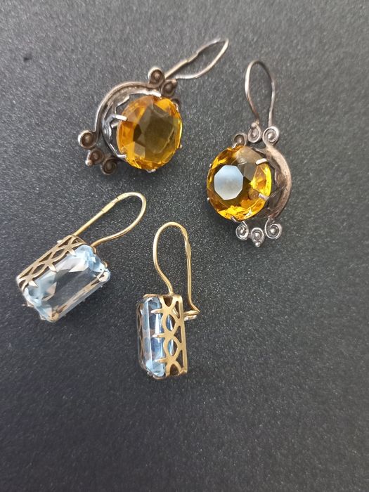 Серьги серебро 875проба звезда