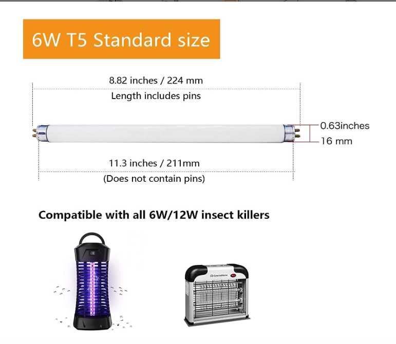 AffyBulb 2 x 6W Lampy zamienne do elektrycznej lampy przeciw komarom