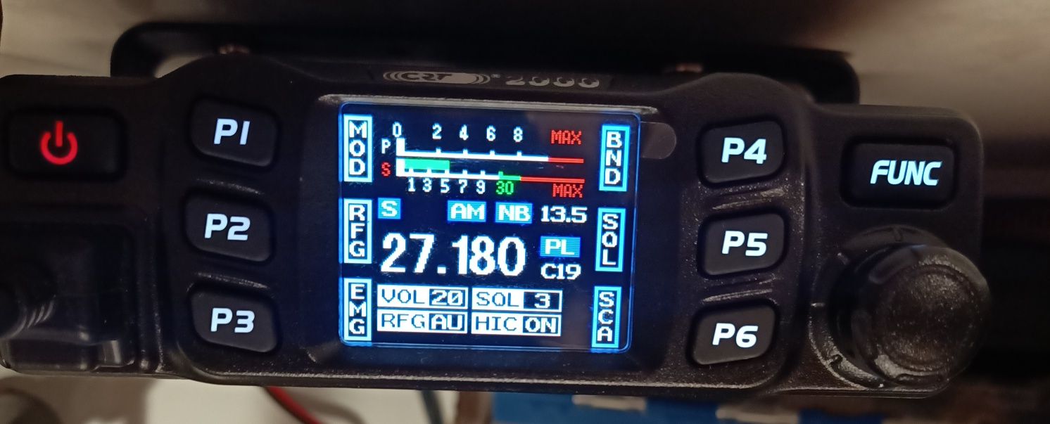 Cb radio CRT-2000,AM/FM 25MHz-30MHz,4W/8W/15W,12V-24V.LCD.Nowe.