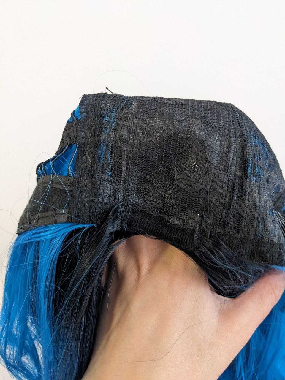 Перука для косплею синє волосся