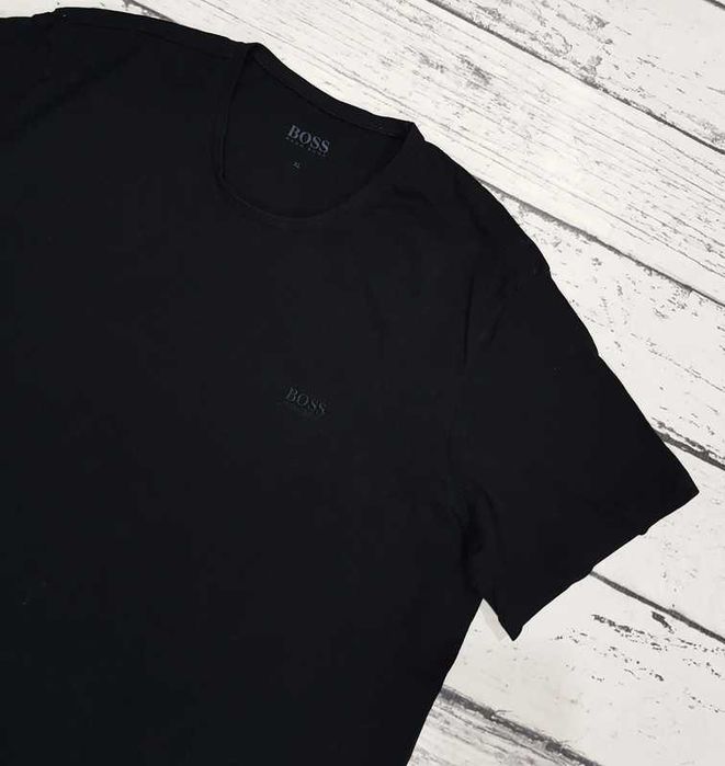 Hugo Boss * koszulka * logo * czarna * męska * XL