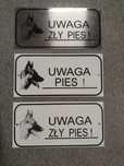 Tabliczki ostrzegawcze uwaga pies 3 szt
