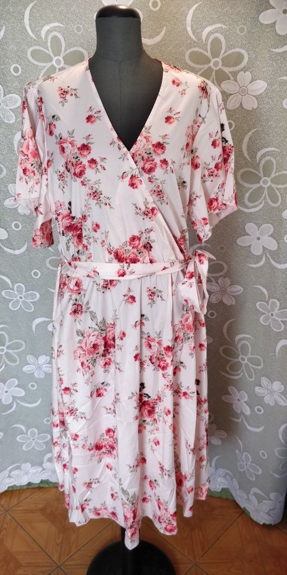 Piękna sukienka kwiaty 4xl nowa ciążowa do karmienia