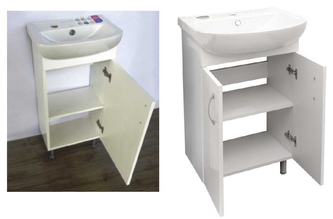 Комплект мебели в ванную: тумба с умывальником, зеркальный шкаф, пенал