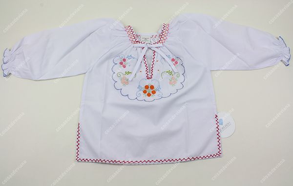 Blusa de criança c/ bordado de Viana feito à mão