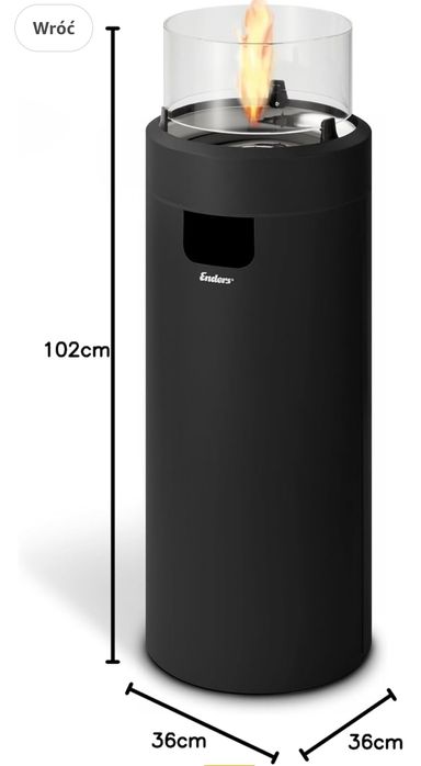 Enders Nova Led L Palenisko, Czarny/Srebrny, kominek gazowy