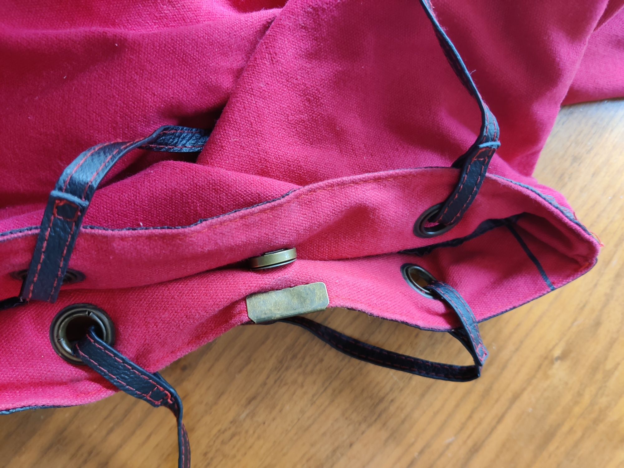 Saco vermelho, mala, de algodão, Desigual