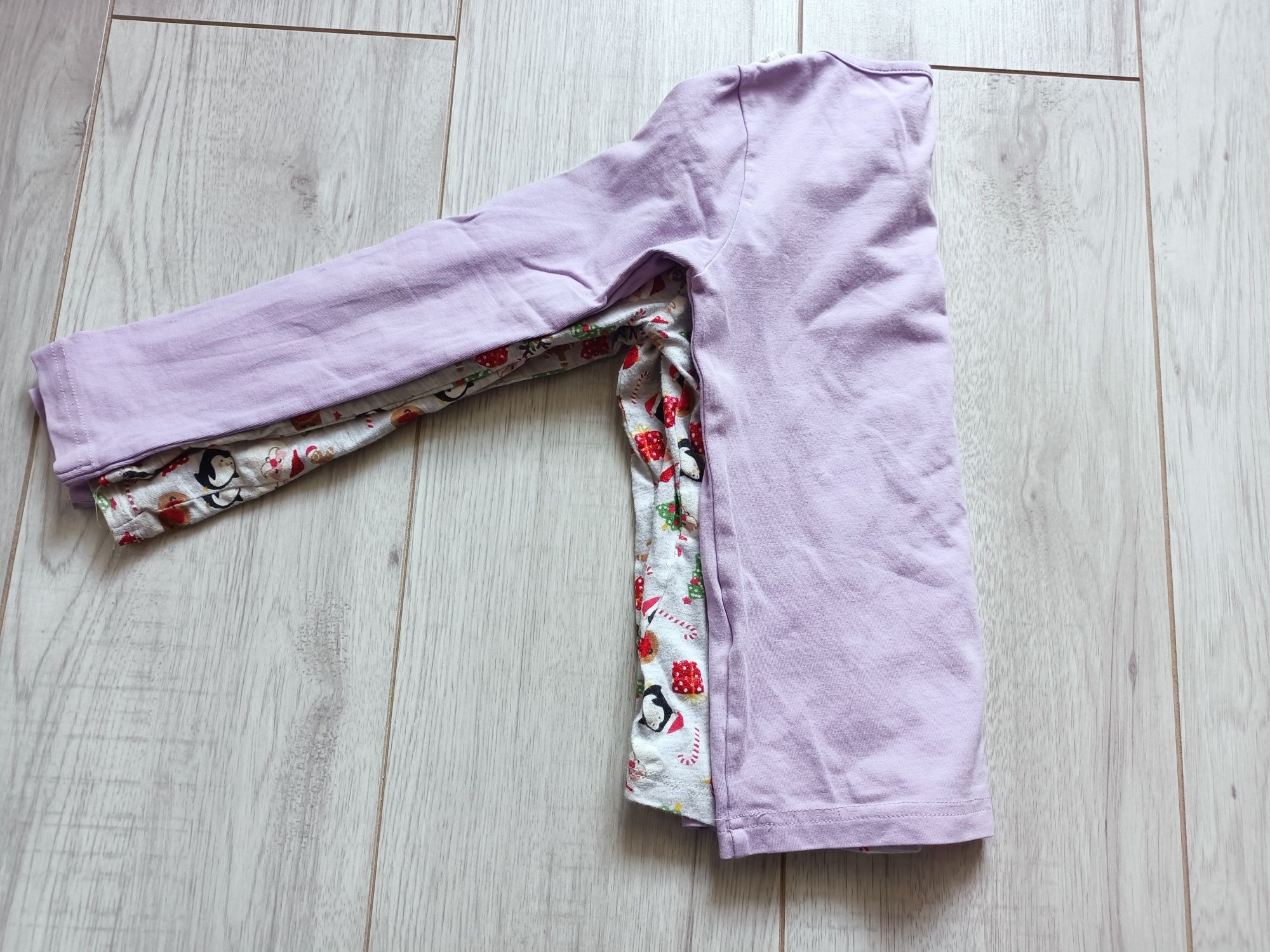 Bluzki z długim rękawem świąteczna liliowa zestaw komplet 110cm Cubus