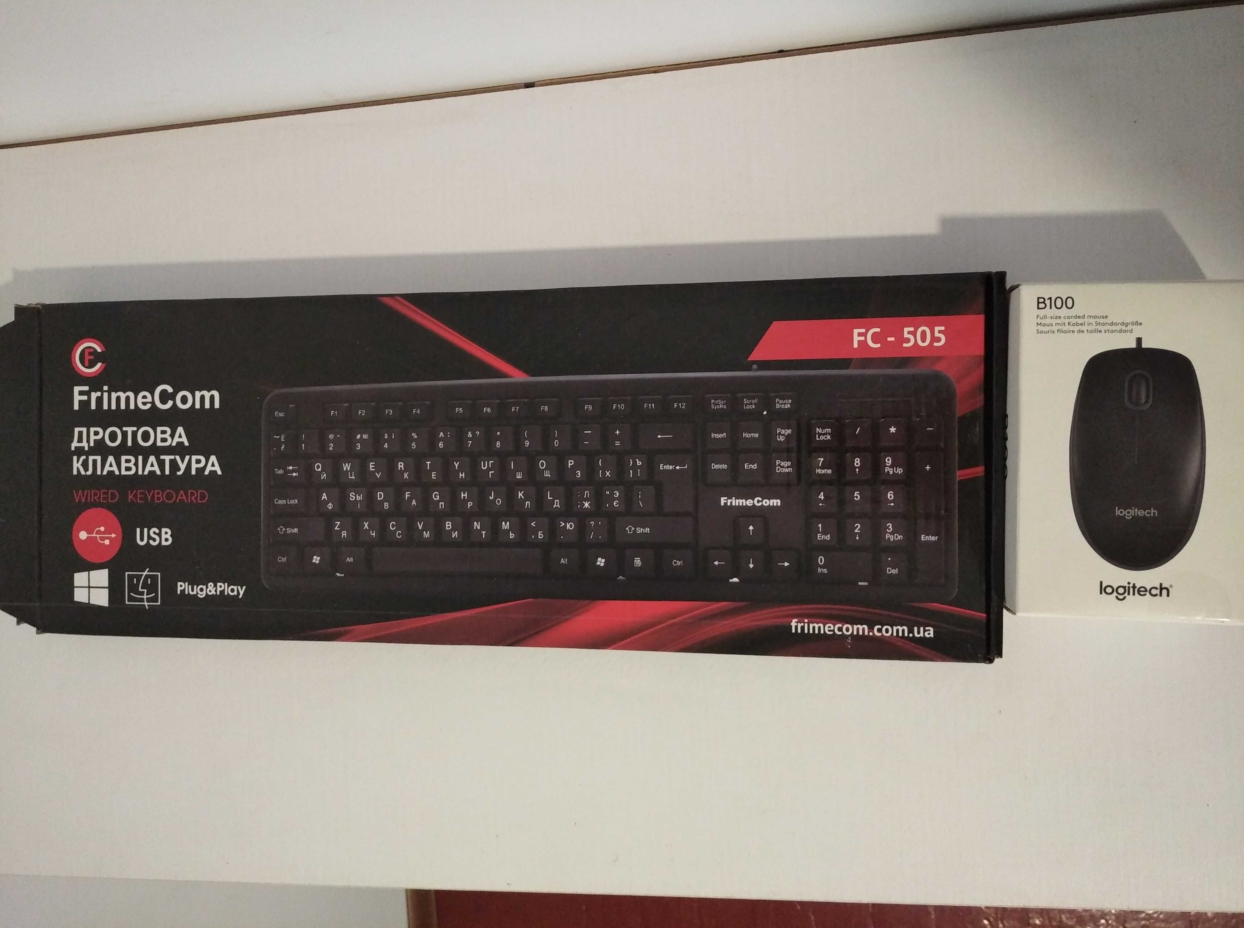Комплект Клавіатура FrimeCom FC-PC 505 + Мишка Logitech B100 USB