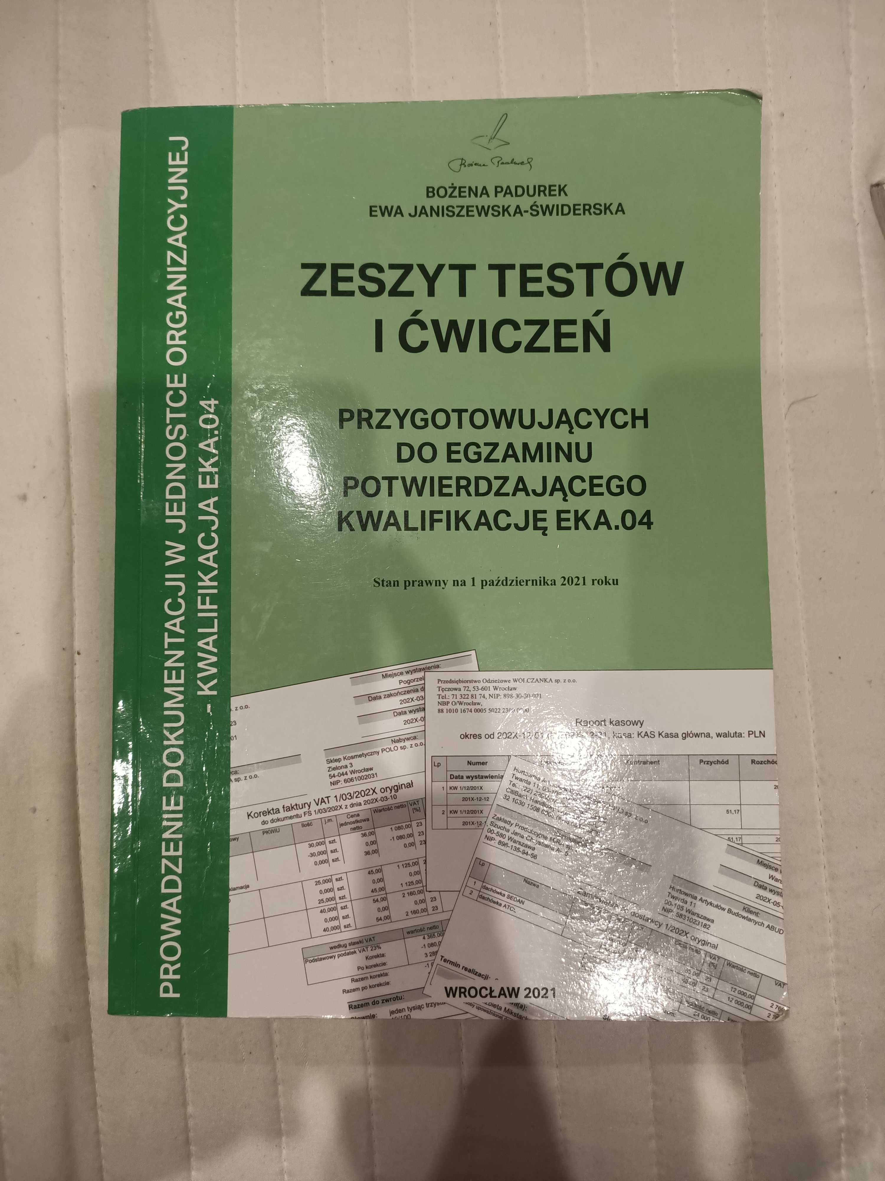 Książka zeszyt testów i ćwiczeń do kwalifikacji EKA 04