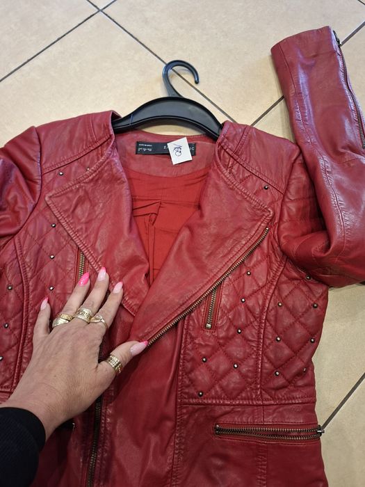 Ramoneska skórzana M stan bardzo dobry wymiary na zdjęciach