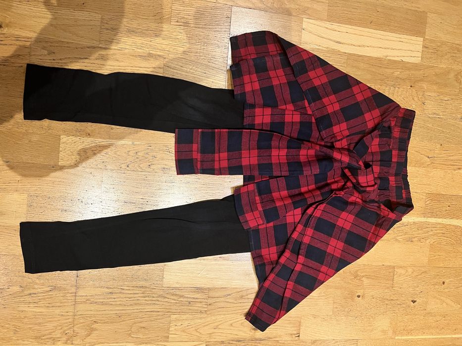 Legginsy getry z koszulą w kratę Reserved 146/152 w idealnym stanie