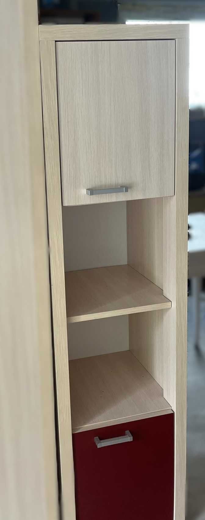 meble (szafa, komoda, łóżko, 2 szafki stojące, szafka wisząca, półka)
