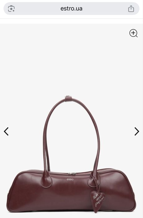 Шкіряна сумка estro бордового кольору