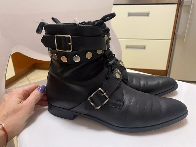 Simple botki sztyblety workery ćwieki klamry za kostkę