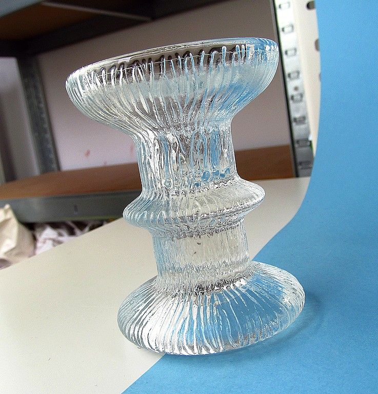 vintage szklany świecznik w stylu skandynawskim #