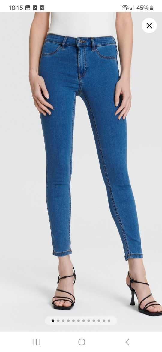 Nowe spodnie skinny jeansy push up rurki niebieskie jeansowe dżinsy 44