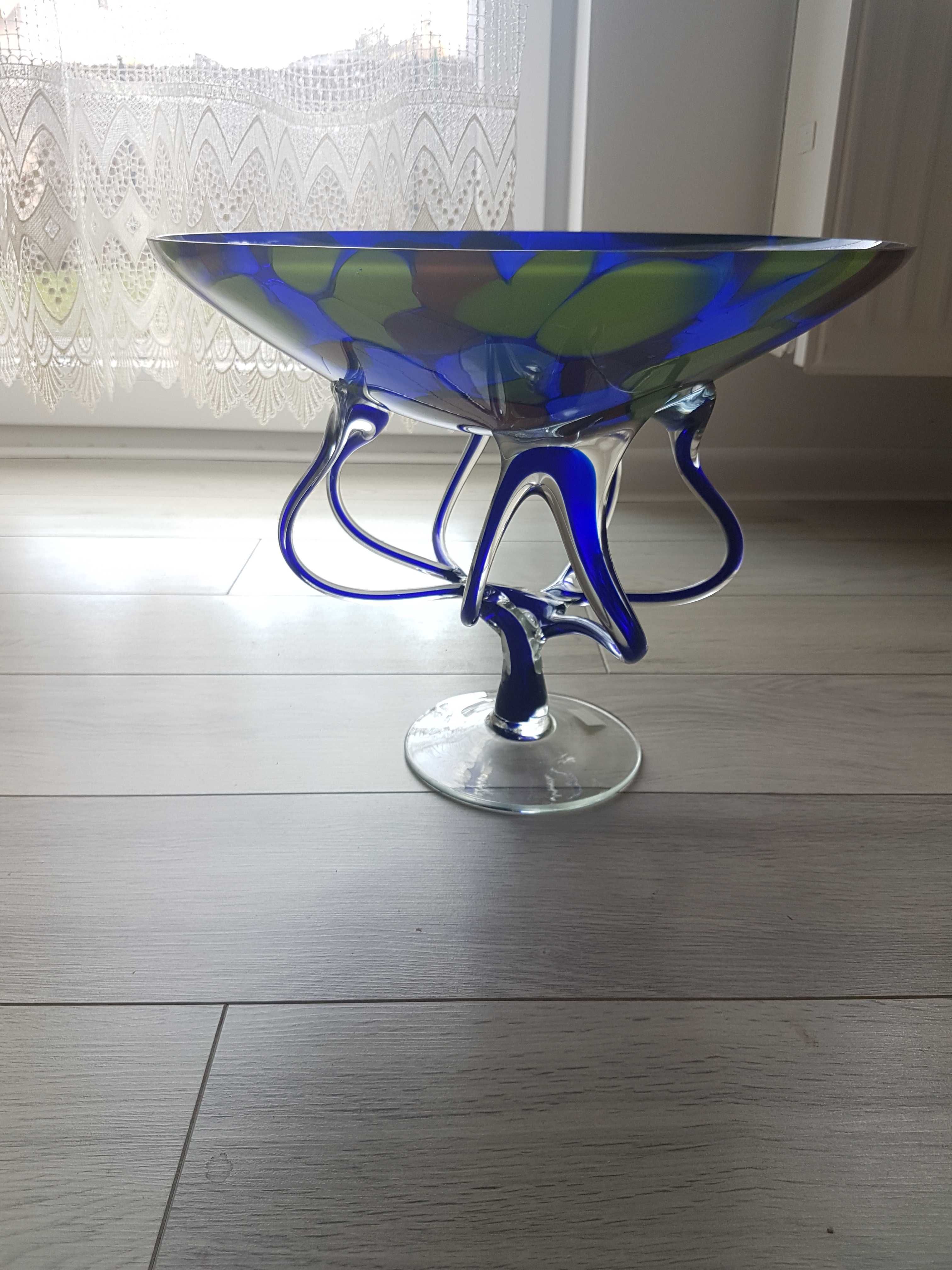 Owocarka huta Krosno Makora Józefina kobaltowy niebieski