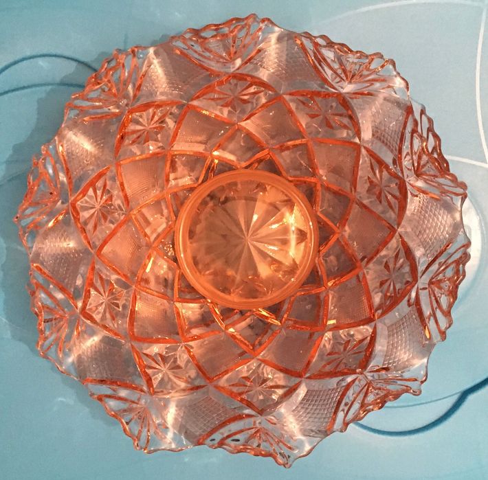 Fruteiro de Vidro Colorido Antigo