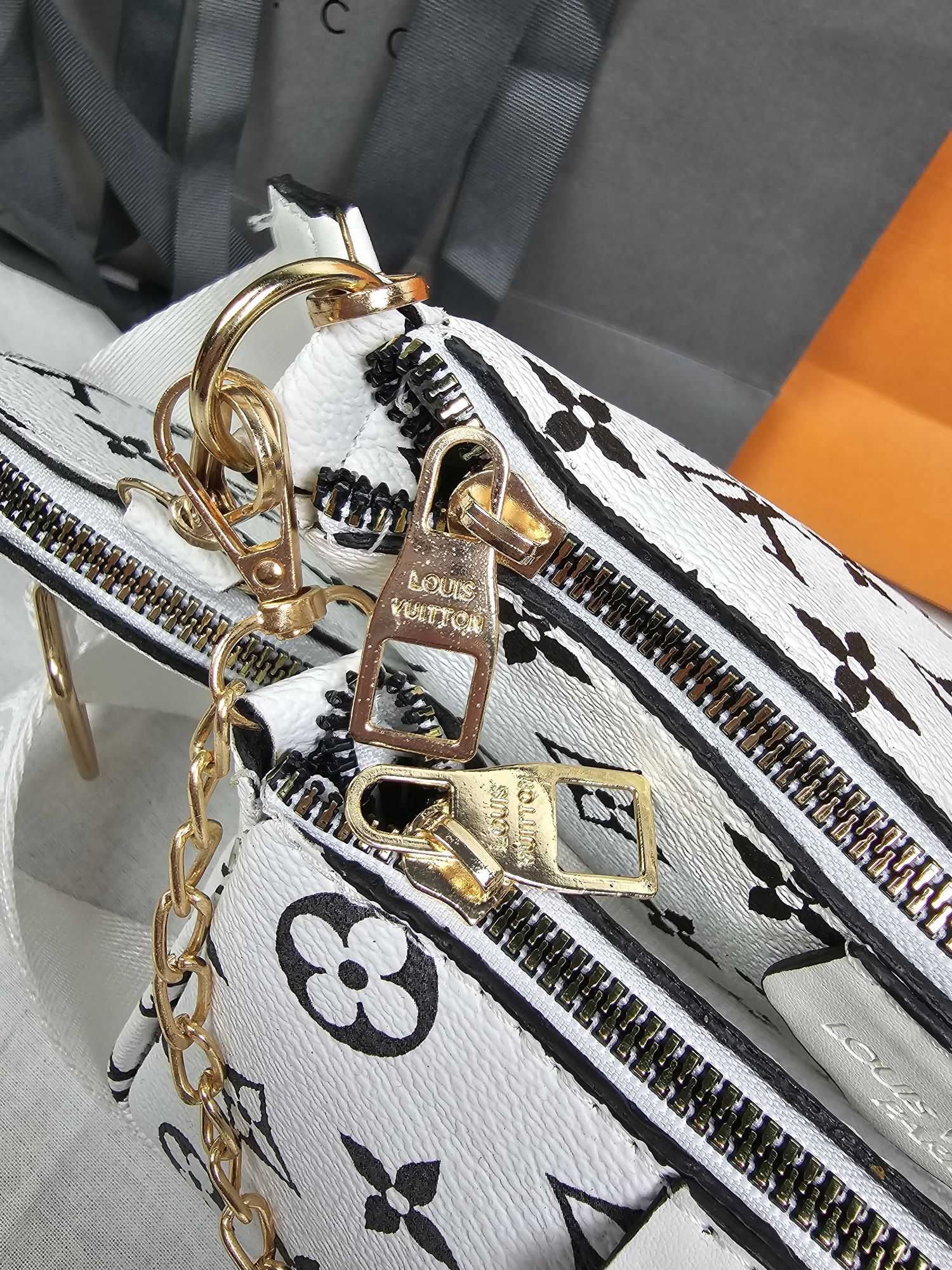 Torebka LV Louis Vuitton 3w1 monogram biala brazowa kratka Hit Premium