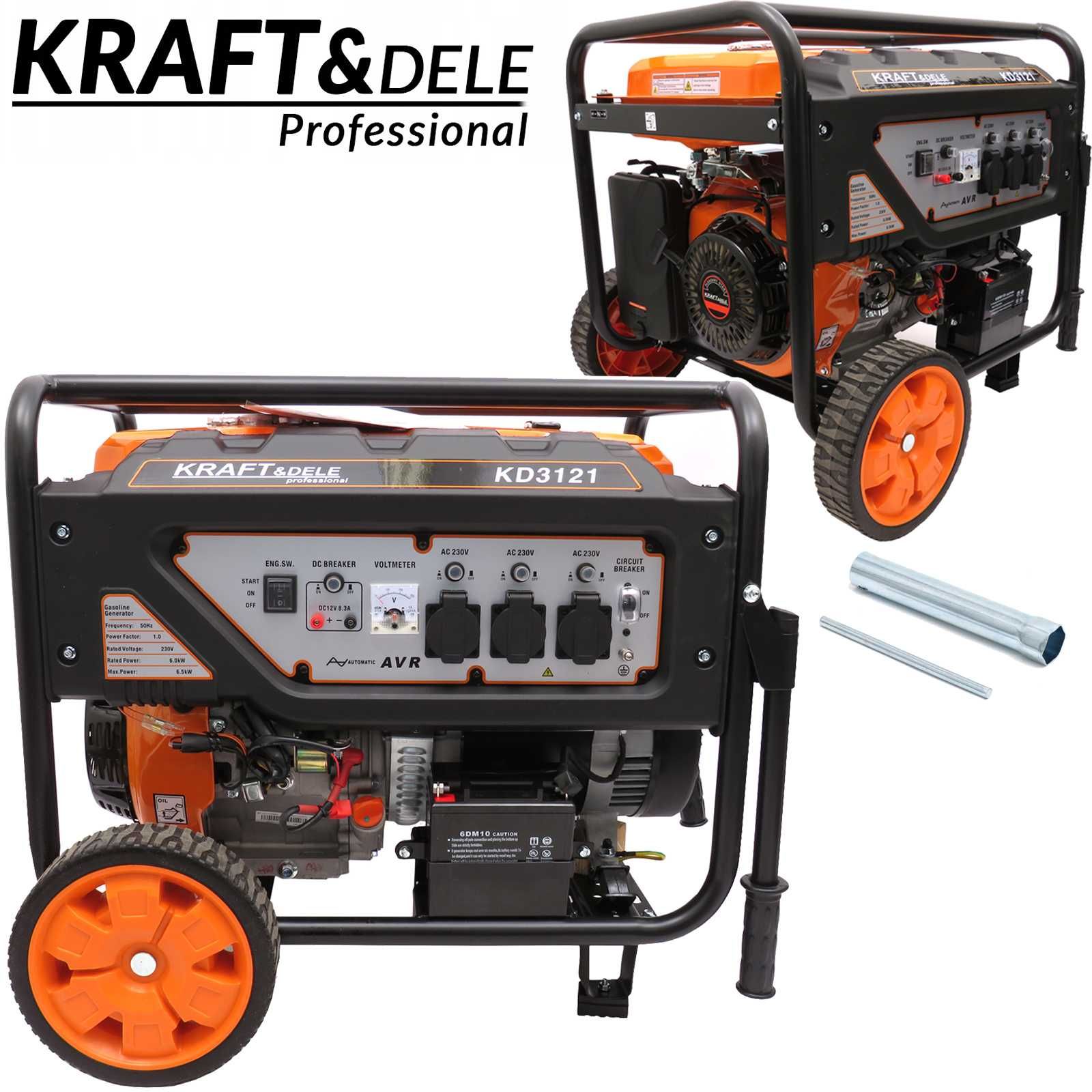 KRAFT&DELE Agregat Prądotwórczy Generator Benzyna 7kw 3x 230v