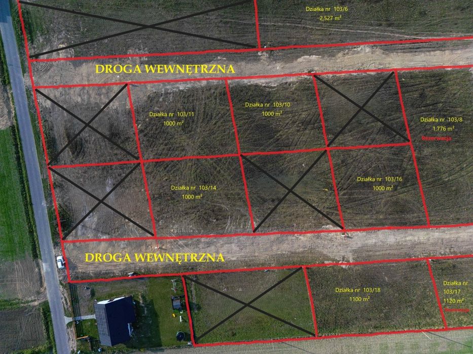 Działka budowlana uzbrojona  1000m2 KOŹMIN