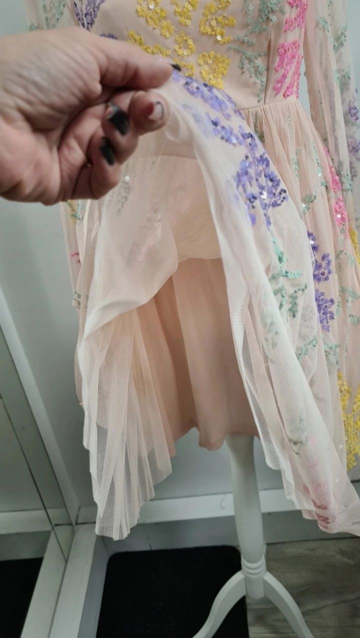 Sukienka cekinowa Maya Deluxe ASOS cekiny mini rozkloszowana sylwester