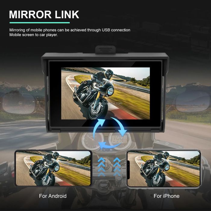 Ecrã navegação Carplay e Android Auto 5 polegadas para Moto BT NOVO