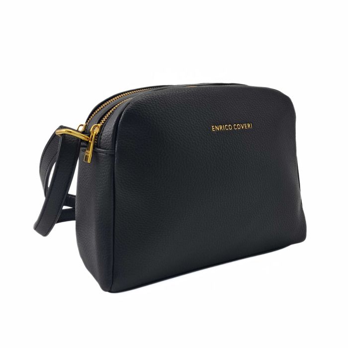 Czarna torebka Enrico Coveri przez ramię