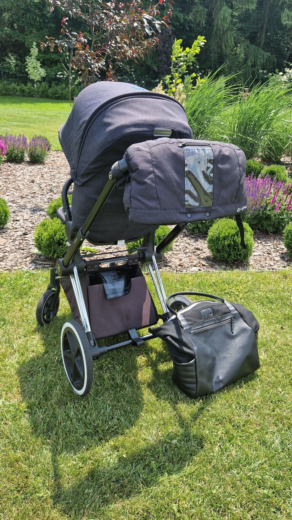 Spacerówka cybex priam granatowa + torba +mufka stan bdb