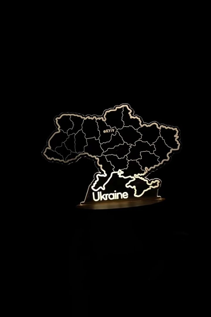 Ночник 3D, лампа, карта Украины