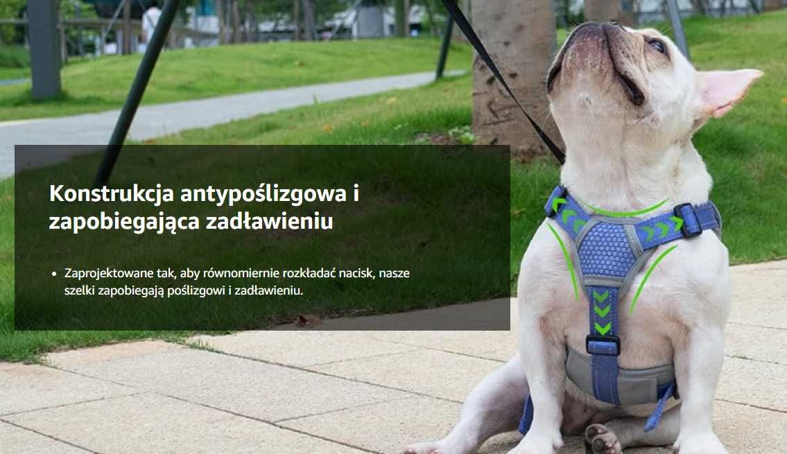 Szelki dla psa odblaskowe uchwyt regulowane dla małych psów S Huntboo