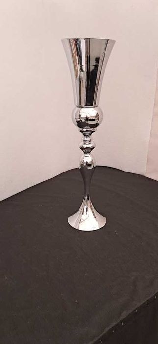 Wazon na kwiaty i nie tylko SREBRNY vintage  74 cm komplet 2 sztuki