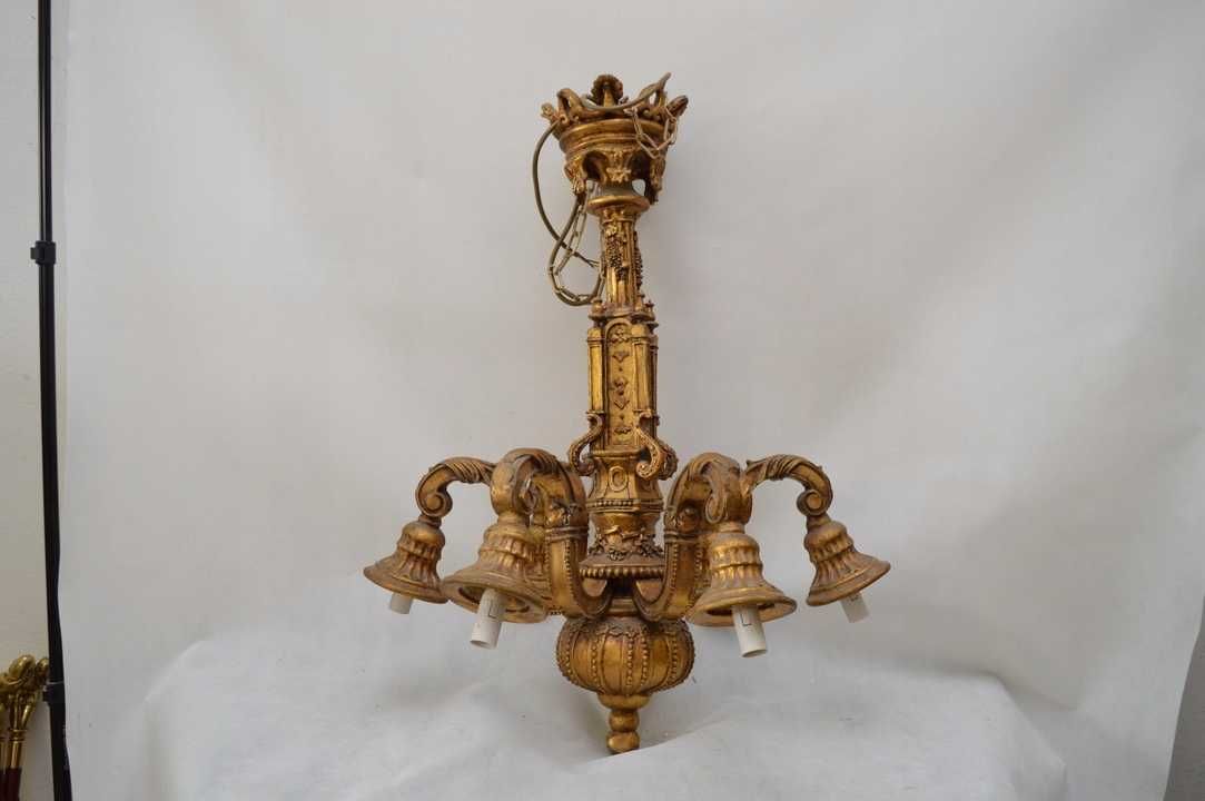 Stary Złoty Pałacowy Żyrandol Lampa - Barok 80 x 60