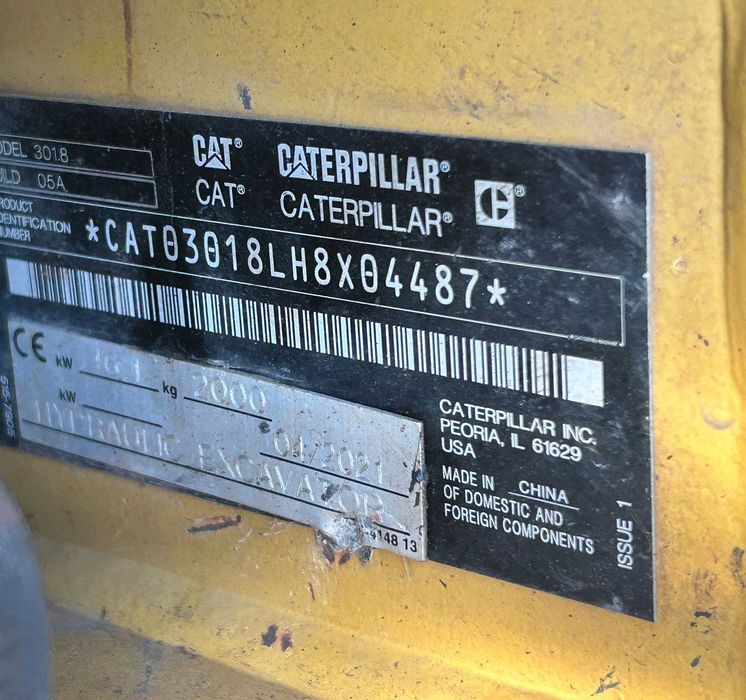 Minikoparka CAT 301.8 - 2021rok - 1117 godzin  / Cat 301.8, 302.7, 303