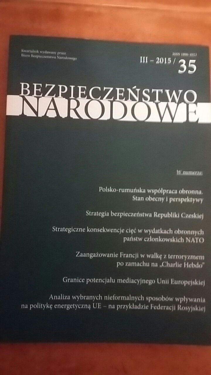 Kwartalnik Bezpieczeństwo Narodowe BBN 35 z 2015 V4 NATO UE Czechy