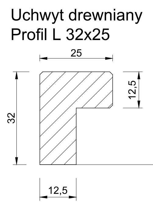 Uchwyt meblowy drewniany Profil L kątownik 160mm, lakierowanie gratis!