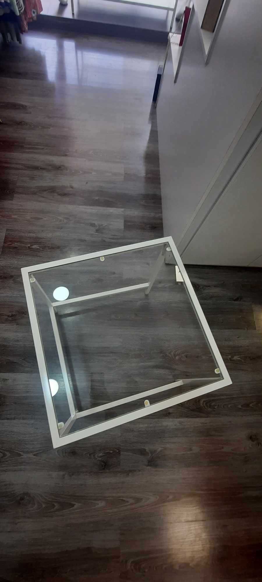 Mesas de encaixar, conjunto de 2, branco/vidro VITTSJÖ Ikea