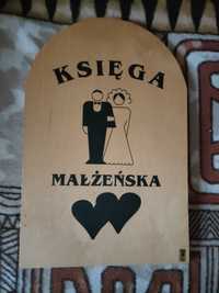 Prezent na ślub - Duża drewniana Księga Małżeńska