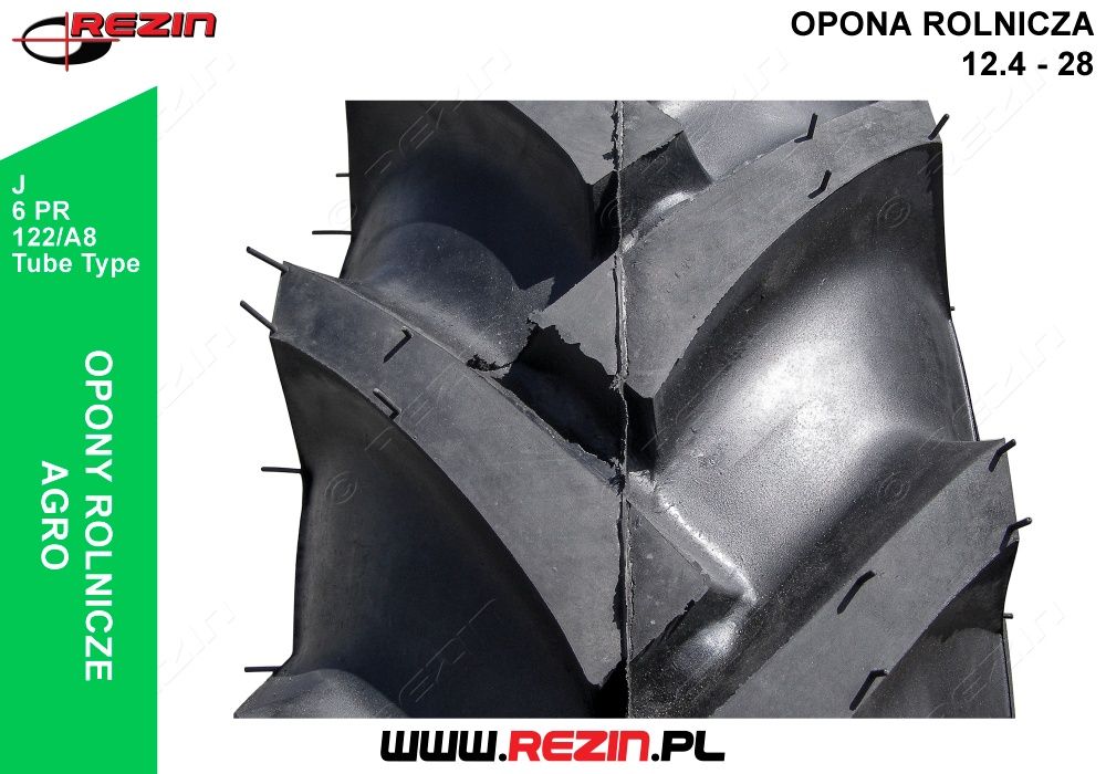 Opona rolnicza 12.4 - 28 REZIN (320/85/28) POLSKA BIEŻNIKOWANA // C330