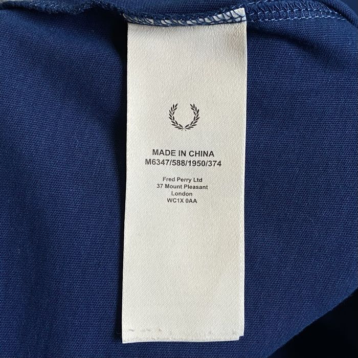 Футболка fred perry з лампасами темно синього кольору, фредак casuals
