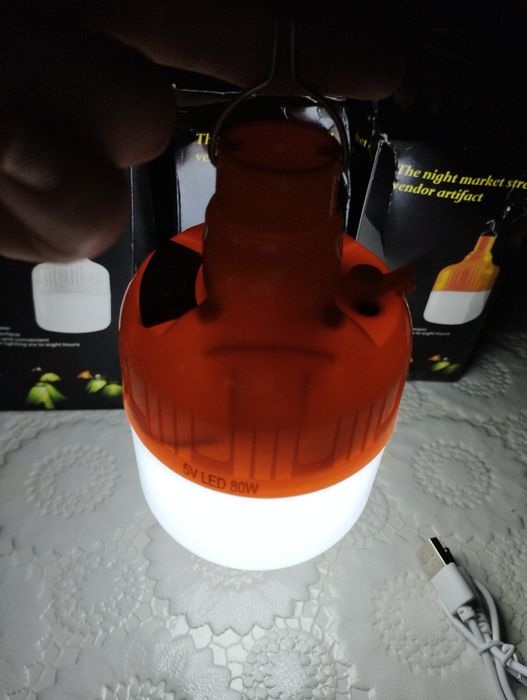 Аккумуляторная лёд LED USB лампа. 80w