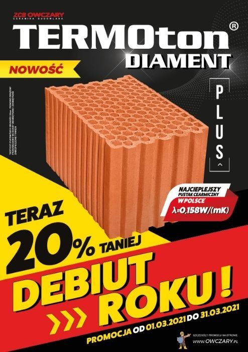 Owczary Termoton 25 P+W Diament PLUS Najcieplejszy pustak w Polsce