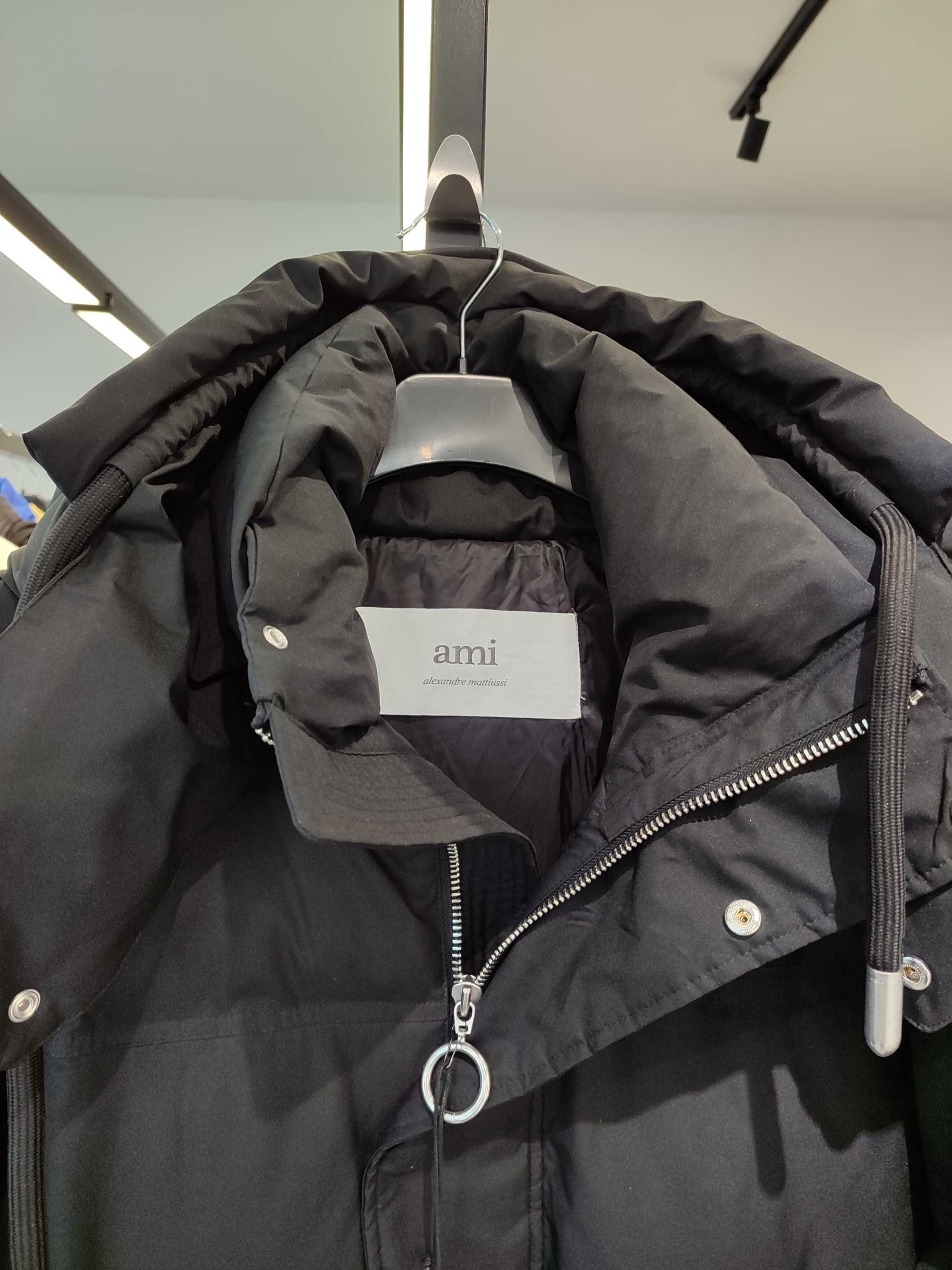 Пуховик AMI Paris Ami de Coeur-Patch Padded Jacket Black