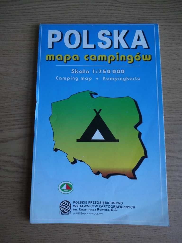 Polska - Mapa Campingów Z 1997 Roku