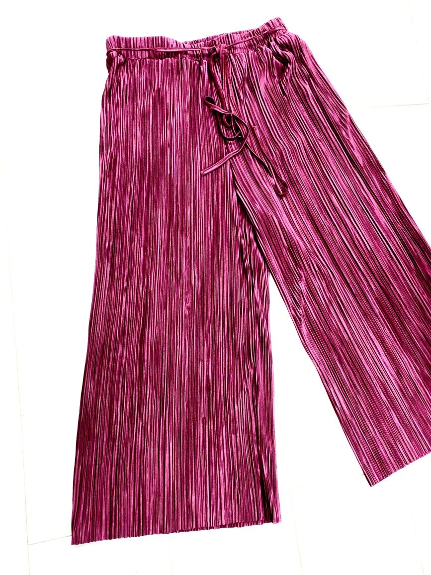 Shein  szerokie aksamitne spodnie  roz. XS/S/M