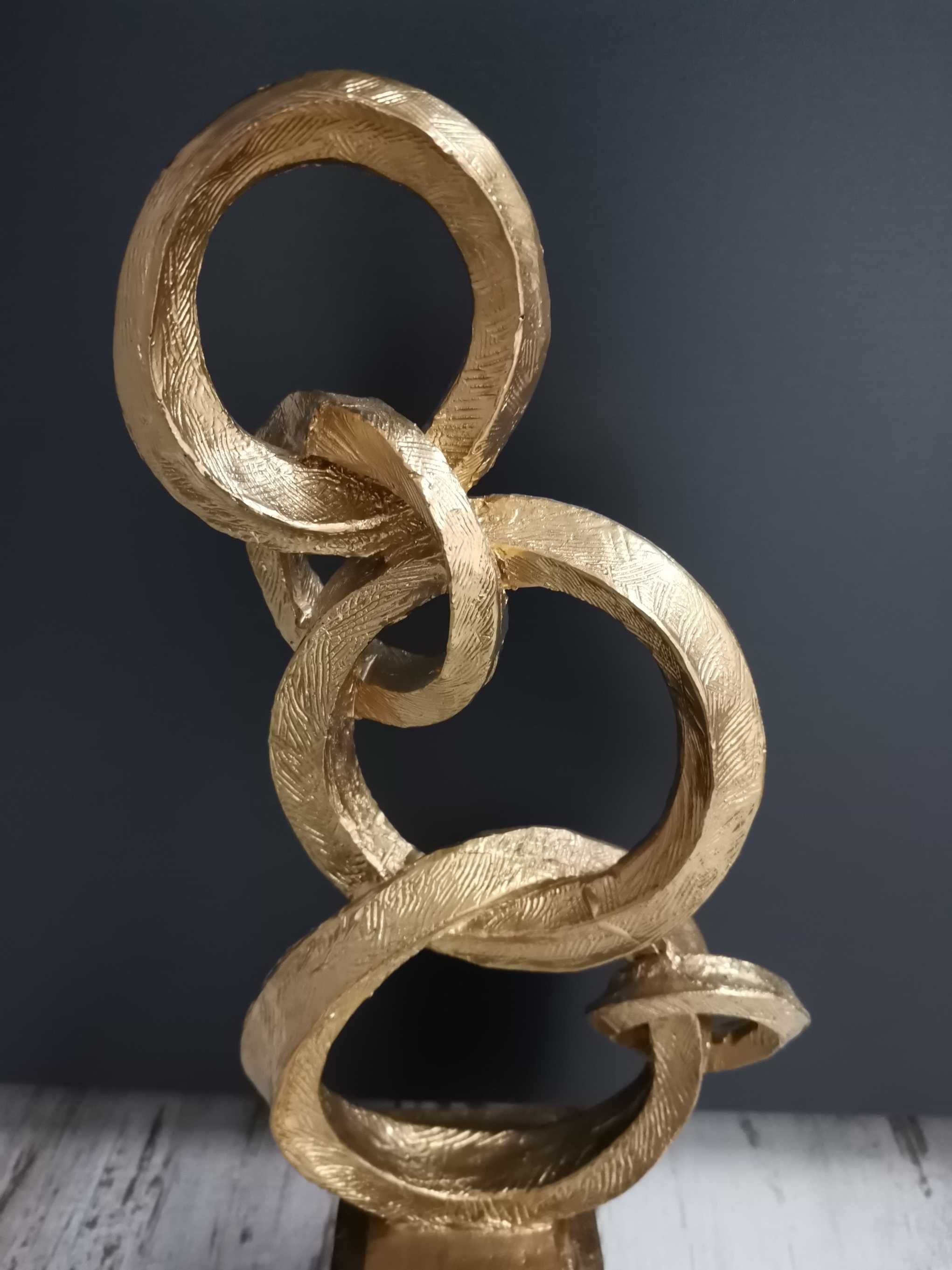 Figurka, dekoracja stojąca, złoto-czarna, wys.43 cm